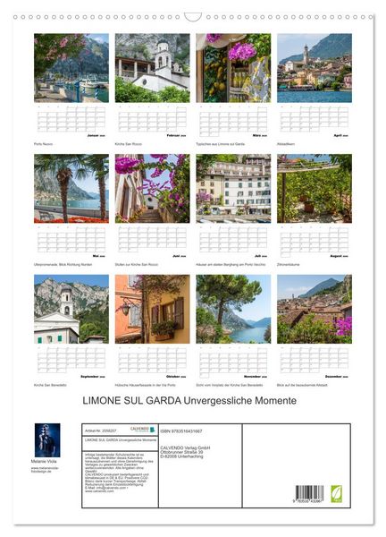 Produktbild: LIMONE SUL GARDA Unvergessliche Momente (Wandkalender 2026 DIN A2 hoch), CALVENDO Monatskalender