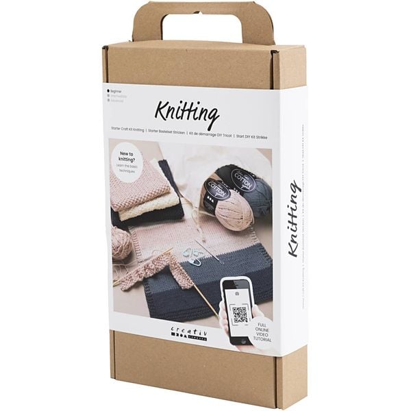 Produktbild: Creativ Company DIY Sets Stricken & H&auml;keln Starter Kreativ Set Stricken, Kreativ Box