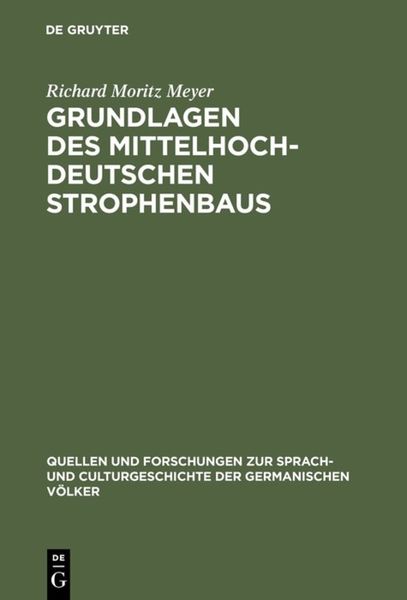 Produktbild: Grundlagen des mittelhochdeutschen Strophenbaus