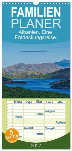 Produktbild: Familienplaner 2027 - Albanien. Eine Entdeckungsreise. mit 5 Spalten (Wandkalender, 21 x 45 cm) CALVENDO
