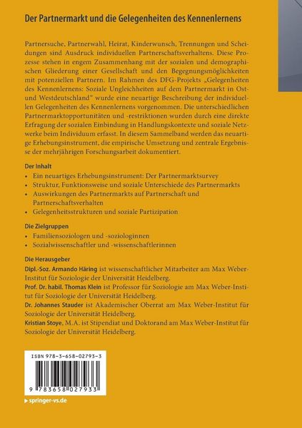 Produktbild: Der Partnermarkt und die Gelegenheiten des Kennenlernens