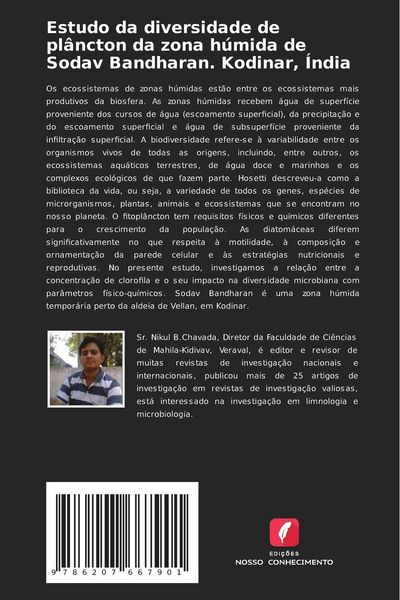 Produktbild: Estudo da diversidade de pl&acirc;ncton da zona h&uacute;mida de Sodav Bandharan. Kodinar, &Iacute;ndia