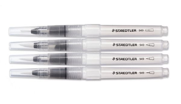 Produktbild: STAEDTLER Wasserpinsel rund fein, rund medium, rund gro&szlig;, Keilspitze, 4er Set
