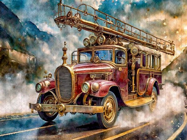 Produktbild: CALVENDO Puzzle Feuerwehrauto | 1000 Teile Lege-Gr&ouml;&szlig;e 64x48cm Foto-Puzzle f&uuml;r gl&uuml;ckliche Stunden