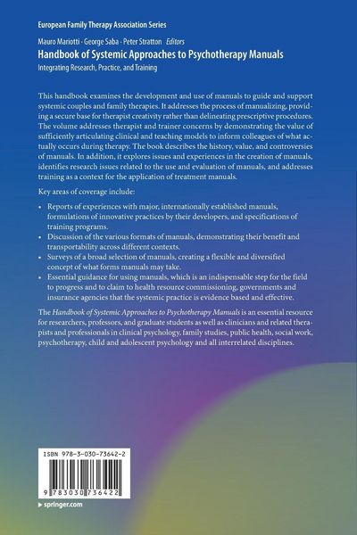Produktbild: Handbook of Systemic Approaches to Psychotherapy Manuals
