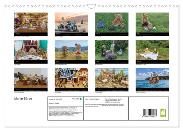 Produktbild: Martin B&auml;ren (Wandkalender 2026 DIN A3 quer), CALVENDO Monatskalender
