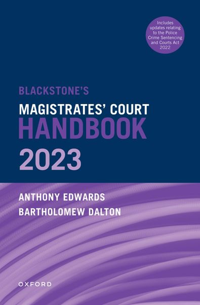 Produktbild: Blackstone's Magistrates' Court Handbook 2023