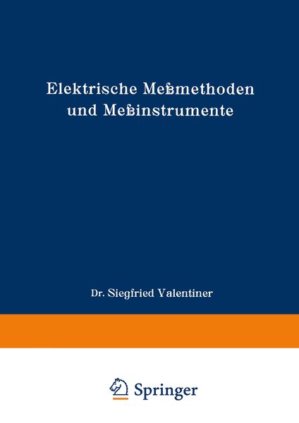 Produktbild: Elektrische Me&szlig;methoden und Me&szlig;instrumente