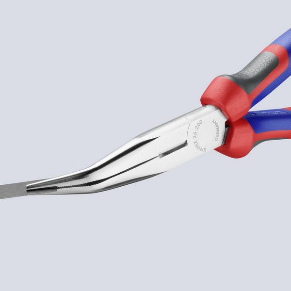 Produktbild: Knipex 26 25 200 Elektronik- u. Feinmechanik Flachrundzange 40&deg; gebogen Vanadium Elektrostahl 200 mm