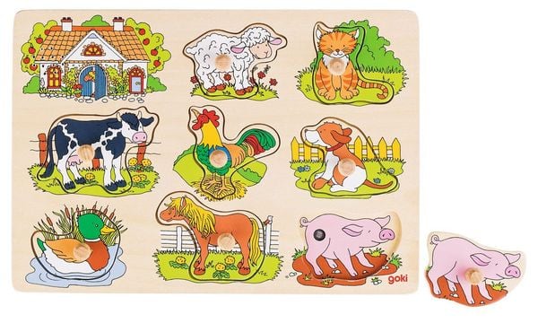 goki Steckpuzzle Bauernhof