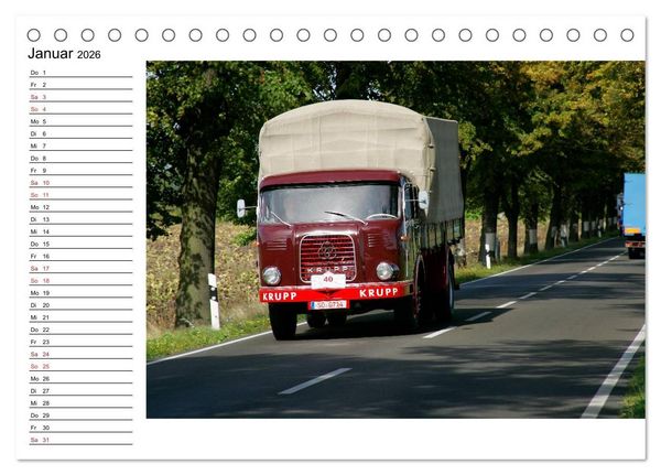 Produktbild: Klassische Lastkraftwagen (Tischkalender 2026 DIN A5 quer), CALVENDO Monatskalender