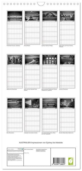 Produktbild: Familienplaner 2027 - AUSTRALIEN Impressionen von Sydney bis Adelaide mit 5 Spalten (Wandkalender, 21 x 45 cm) CALVENDO