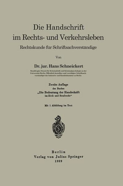 Produktbild: Die Handschrift im Rechts- und Verkehrsleben