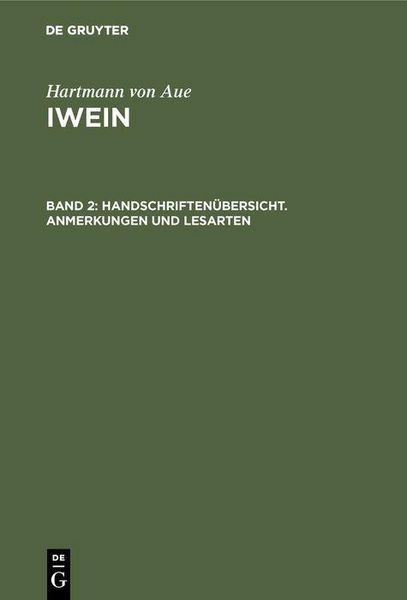 Produktbild: Handschriften&uuml;bersicht. Anmerkungen und Lesarten