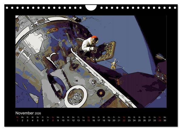 Produktbild: Landing On The Moon Like A Cartoon (Wandkalender 2026 DIN A4 quer), CALVENDO Monatskalender