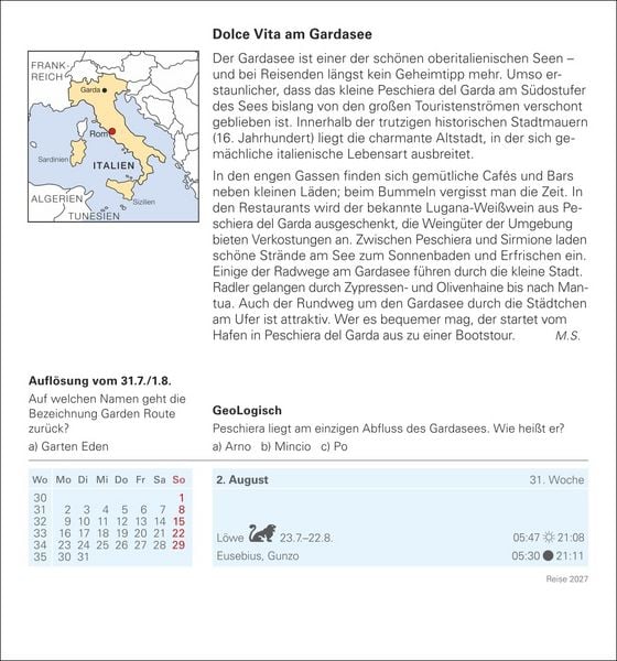 Produktbild: Reise Tagesabrei&szlig;kalender 2027 - Kulturkalender - St&auml;dte, Menschen, Landschaften