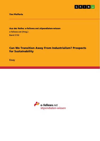 Produktbild: Can We Transition Away From Industrialism? Prospects for Sustainability