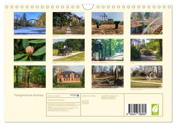 Produktbild: Parkgemeinde Kromlau (Wandkalender 2026 DIN A4 quer), CALVENDO Monatskalender