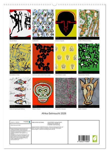 Produktbild: Afrika-Sehnsucht 2026 (hochwertiger Premium Wandkalender 2026 DIN A2 hoch), Kunstdruck in Hochglanz