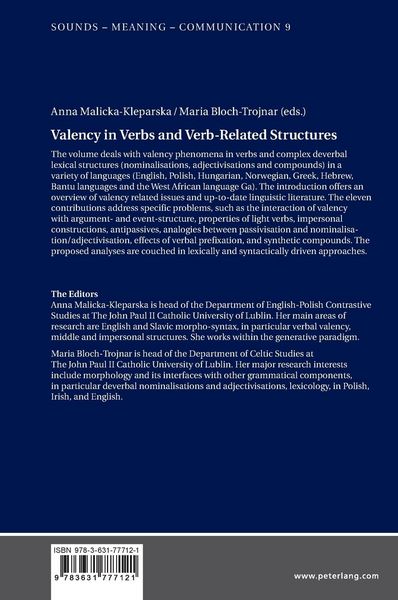 Produktbild: Valency in Verbs and Verb-Related Structures
