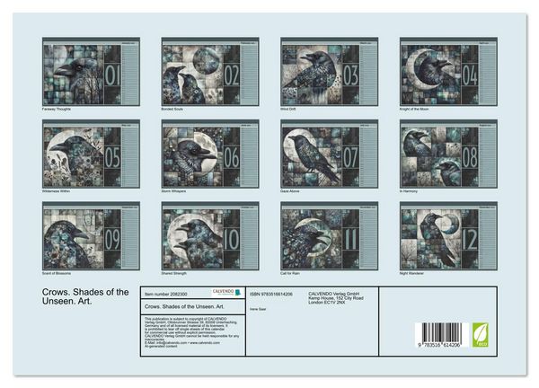 Produktbild: Crows. Shades of the Unseen. Art. (Wall Calendar 2026 DIN A3 landscape), CALVENDO 12 Month Wall Calendar