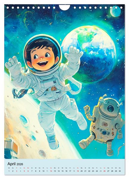 Produktbild: Im Weltall. Manga-Astronauten auf Mission (Wandkalender 2026 DIN A4 hoch), CALVENDO Monatskalender