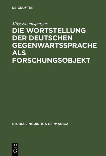 Produktbild: Die Wortstellung der deutschen Gegenwartssprache als Forschungsobjekt