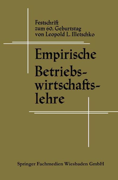 Produktbild: Empirische Betriebswirtschaftslehre