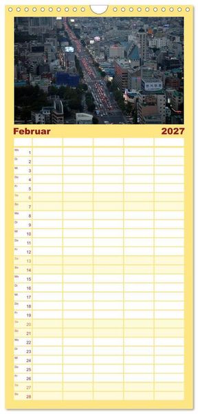 Produktbild: Familienplaner 2027 - Seoul mit 5 Spalten (Wandkalender, 21 x 45 cm) CALVENDO