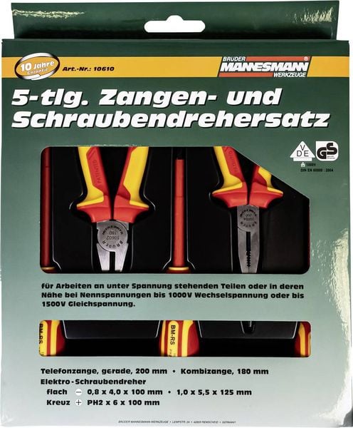 Brüder Mannesmann M10610 VDE Zangen-Set 5teilig