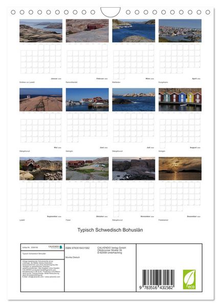Produktbild: Typisch Schwedisch Bohusl&auml;n (Wandkalender 2026 DIN A4 hoch), CALVENDO Monatskalender