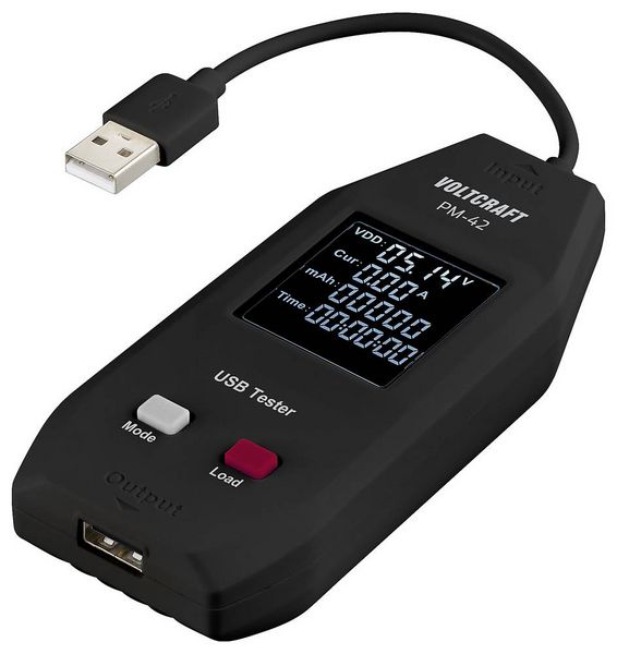 Produktbild: VOLTCRAFT PM-42 USB Typ A Tester mit Zuschaltung von Last