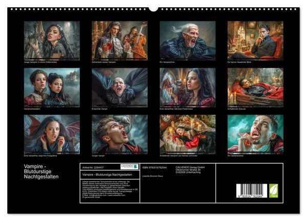 Produktbild: Vampire - Blutdurstige Nachtgestalten (hochwertiger Premium Wandkalender 2027 DIN A2 quer), Kunstdruck in Hochglanz
