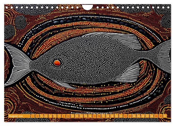 Produktbild: Traumzeit - KI-generierte Aborigine-Kunst aus dem Herzen Australiens (Wandkalender 2026 DIN A4 quer), CALVENDO Monatskalender