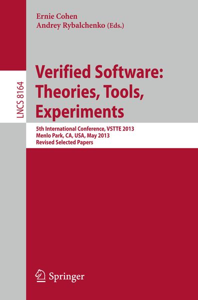 Produktbild: Verified Software: Theorie, Tools, Experiments