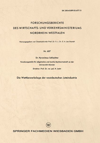 Produktbild: Die Wettbewerbslage der westdeutschen Juteindustrie