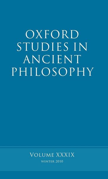 Produktbild: Oxford Studies in Ancient Philosophy, Volume XXXIX