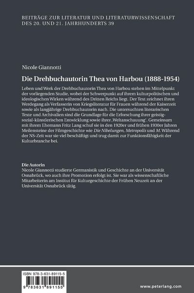 Produktbild: Die Drehbuchautorin Thea von Harbou (1888-1954)