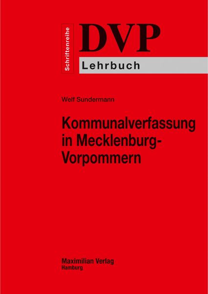 Produktbild: Kommunalverfassung in Mecklenburg-Vorpommern