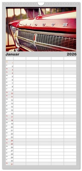 Produktbild: Familienplaner 2026 - US-Muscle-Cars - Plymouth mit 5 Spalten (Wandkalender, 21 x 45 cm) CALVENDO