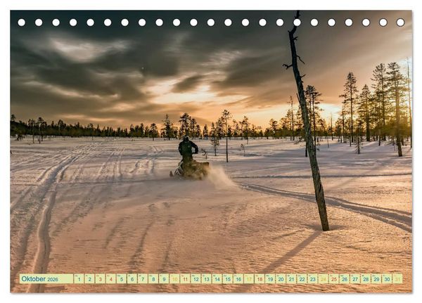 Produktbild: Schneemobil - so cool (Tischkalender 2026 DIN A5 quer), CALVENDO Monatskalender