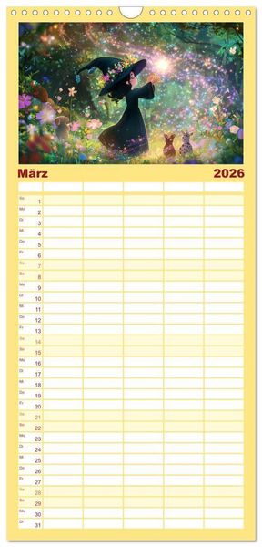 Produktbild: Familienplaner 2026 - Zauber zur Mitternacht mit 5 Spalten (Wandkalender, 21 x 45 cm) CALVENDO