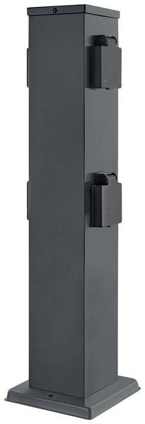 Produktbild: Heitronic 501335 Steckdosen-Verteiler Anthrazit erh&ouml;hter Ber&uuml;hrungsschutz