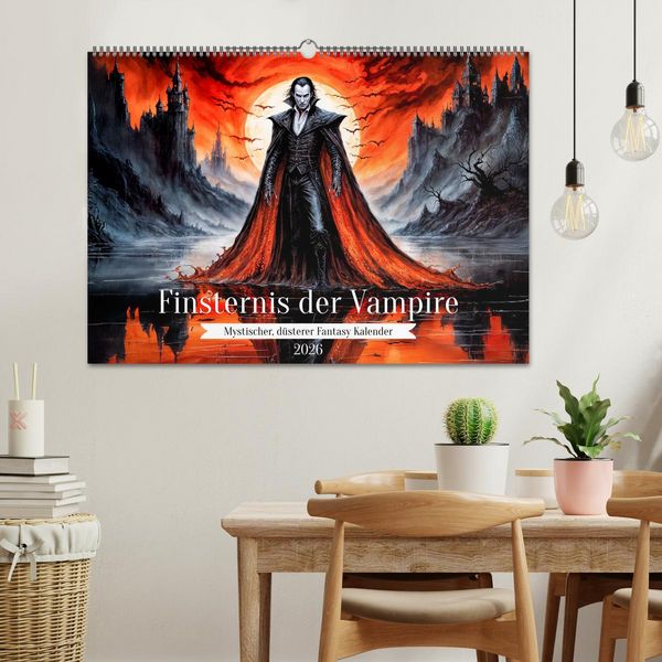 Produktbild: Finsternis der Vampire - Mystischer d&uuml;sterer Fantasy Kalender (Wandkalender 2026 DIN A2 quer), CALVENDO Monatskalender