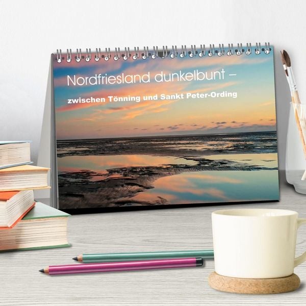 Produktbild: Nordfriesland dunkelbunt &ndash; zwischen T&ouml;nning und Sankt Peter-Ording (Tischkalender 2027 DIN A5 quer), CALVENDO Monatskalender