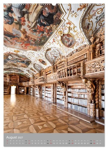Produktbild: Waldsassen Stiftsbibliothek (Wandkalender 2027 DIN A2 hoch), CALVENDO Monatskalender