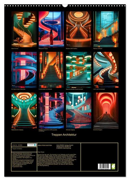Produktbild: Treppen Architektur (Wandkalender 2026 DIN A2 hoch), CALVENDO Monatskalender