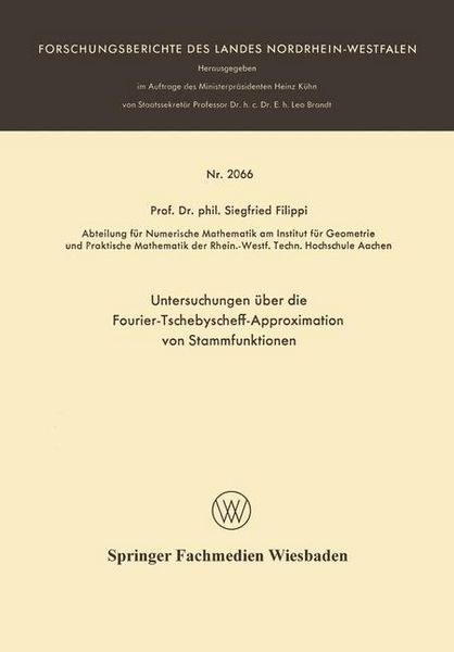 Produktbild: Untersuchungen &uuml;ber die Fourier-Tschebyscheff-Approximation von Stammfunktionen