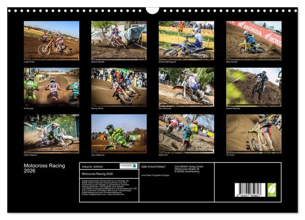 Produktbild: Motocross Racing 2026 (Wandkalender 2026 DIN A3 quer), CALVENDO Monatskalender