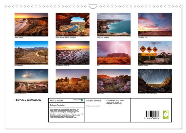 Produktbild: Outback Australien (Wandkalender 2026 DIN A3 quer), CALVENDO Monatskalender